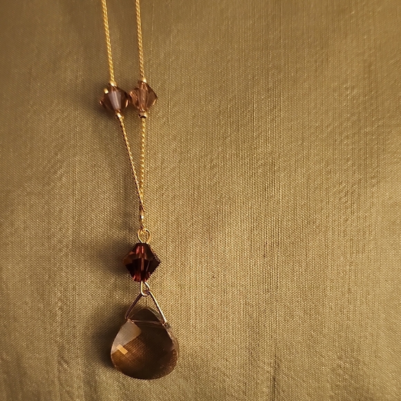 Vieste Gold and Brown Layered Necklace with Modern Design - Picture 3 of 10